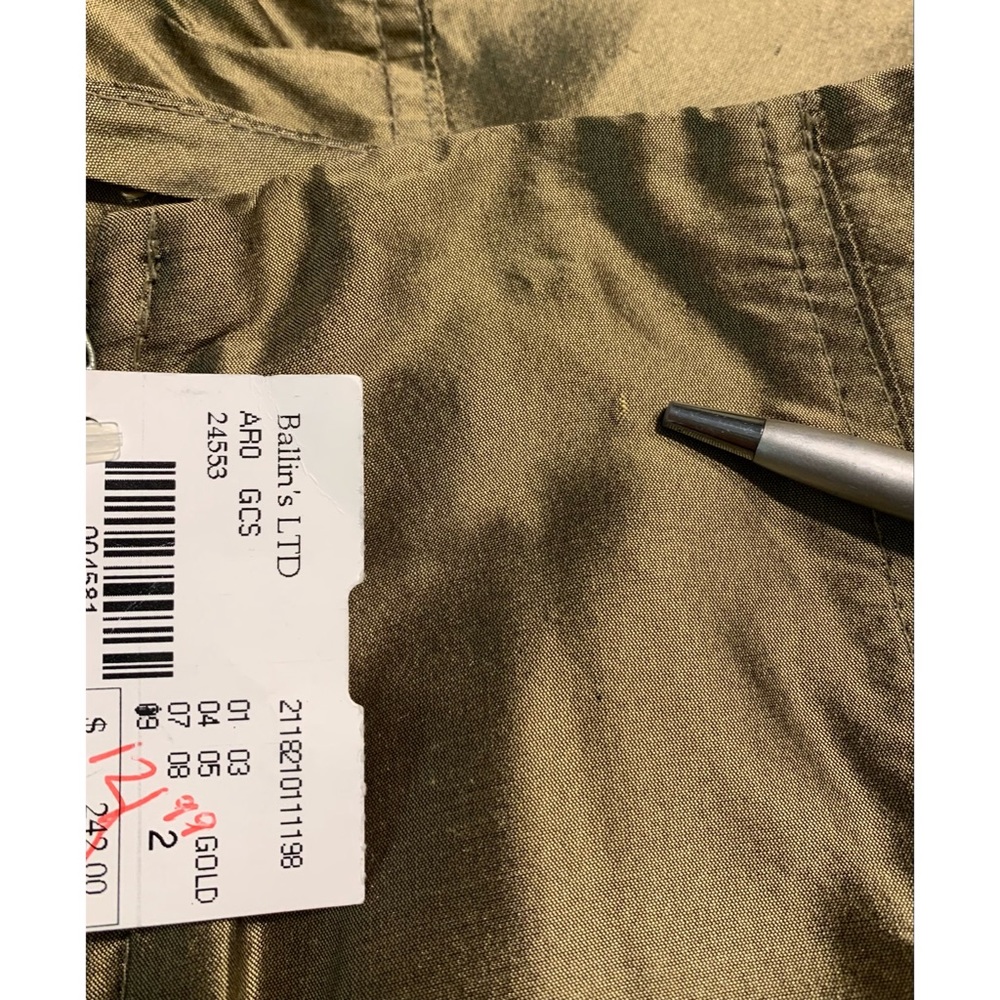 Areli Ballin's Gold Silk Taffeta Skirt Sz 2 - Picture 8 of 11